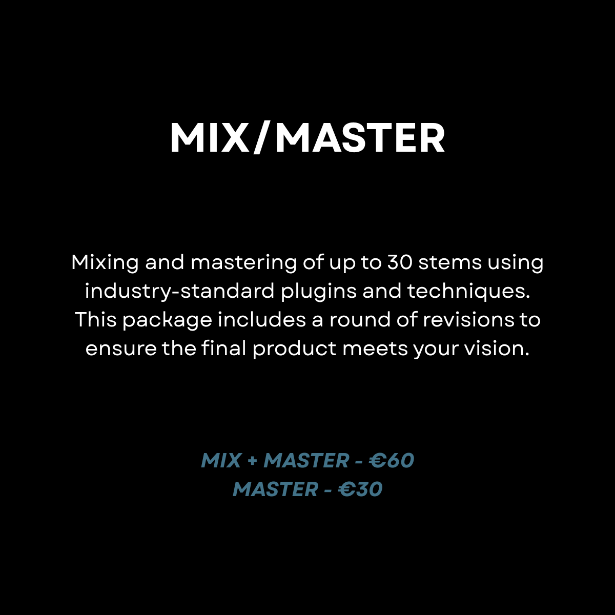 Mixing/Mastering Services